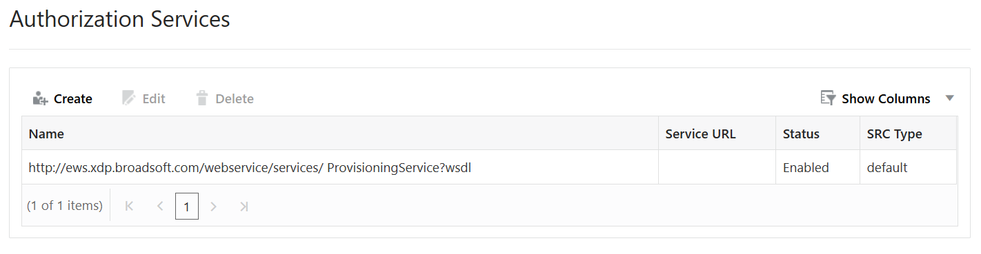 This screenshot shows the Authorization Services page. This screenshot shows the Authorization Services page.