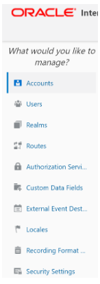 This screenshot shows the Admin navigation list. This screenshot shows the Admin navigation list.