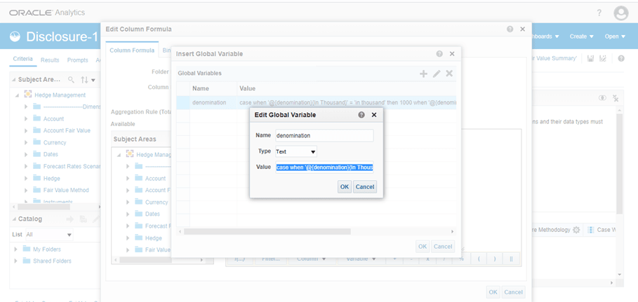 Title: Description of the Edit Global Variable window follows - Description: This illustration shows the Edit global variable window that contains the settings to edit a global variable.