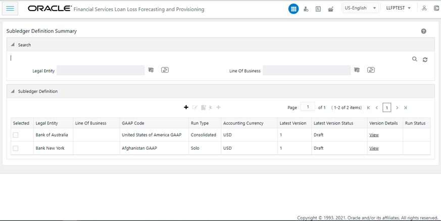 Title: The Subledger Definition Search Results - Description: The Search feature enables you to filter the list of existing definitions and find the definitions that you require