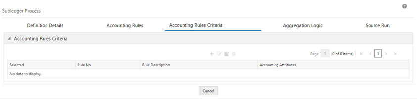 Title: Accounting Rules Criteria tab - Description: This image illustrates the Accounting Rules Criteria tab