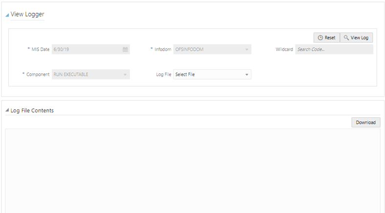Title: View Logger Window - Description: This image illustrates theView Logger window. You must enter the required values in the fields.