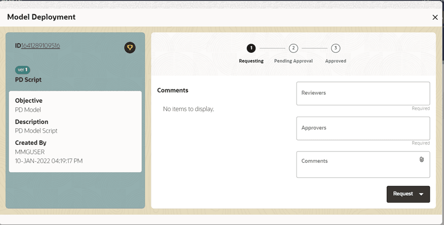 Title: The Model Deployment Details Window - Description: The Model Deployment Details Window