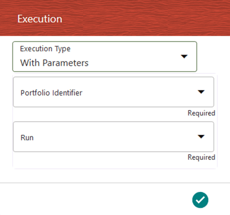This illustration shows the Execution page for the Translate Management Ledger Period Balances process. Select the required values for each field as mentioned in the table that follows this illustration.