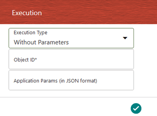 This illustration shows the Execution page without parameters page in the Balance Computation Management Ledger Process.