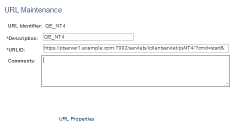 URL Maintenance page