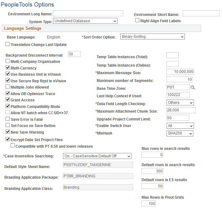 PeopleTools Options (1 of 2)