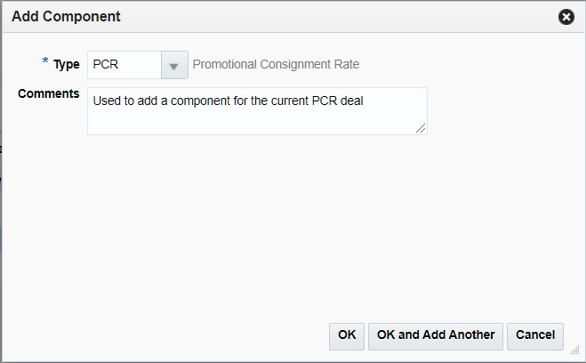 Promotional Consignment Rate - Add Component