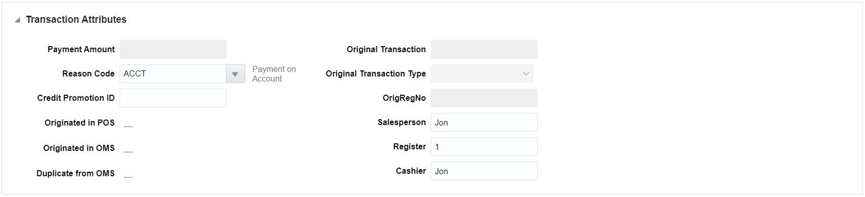 Transaction Attributes
