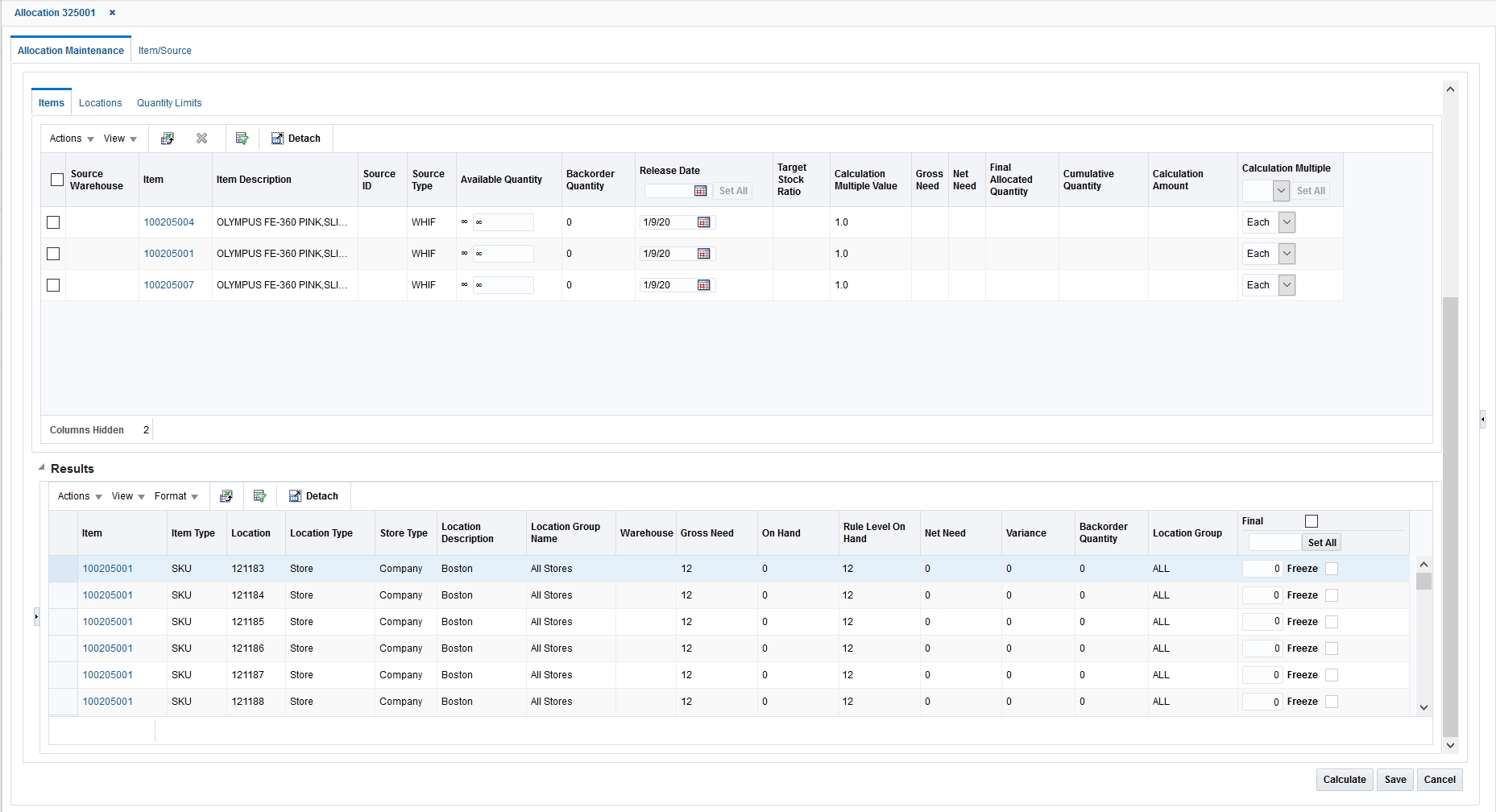 Results Window