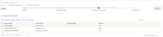 Transaction Information page follows. This illustration shows the selected values  in the Transaction Information pane.