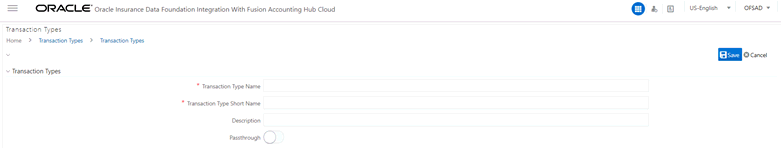 Transaction Types page follows This illustration shows the Transaction Type information.