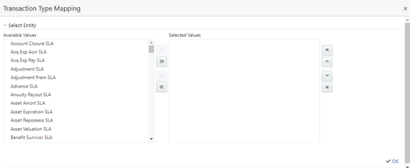 Transaction Type Mapping page follows This illustration shows the Transaction Type Mappings.