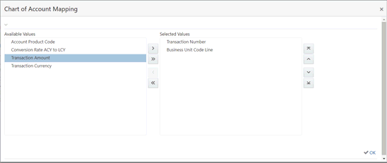 Chart of Account Mapping page follows This illustration shows the attributes as part of the chart of accounts.