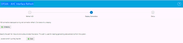 This illustration shows AHC Interface Refresh page where you can undeploy the connectors.