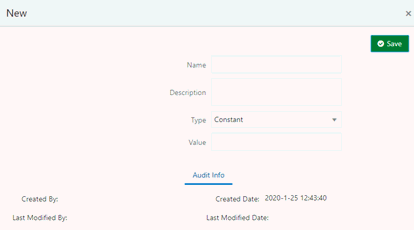 This illustration displays the New Parameter Definition window where you can define a new parameter.