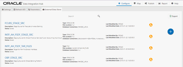 This illustration displays the External Data Store Summary window where you can configure the EDS.