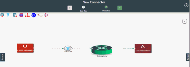 This illustrations displays the New Connector window where you can  add a filter to three entities and drag three filters.