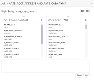 This illustrations displays Join window with the selected entities details.