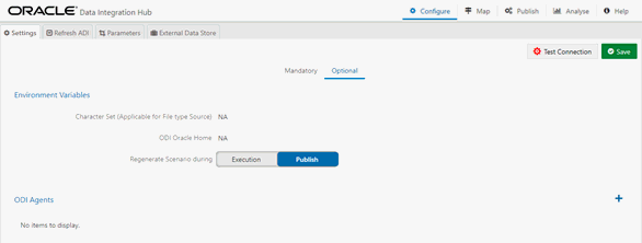 This table helps to capture or edit the optional settings.