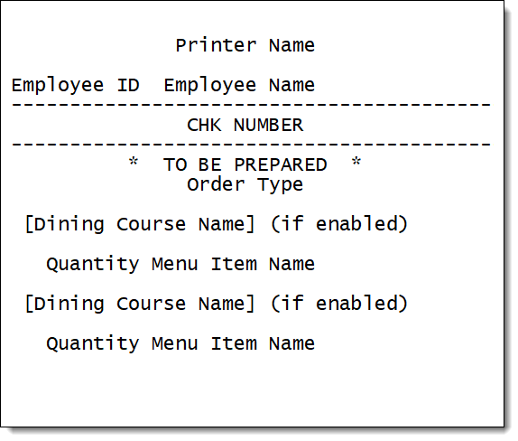 This figure shows an example of a printed Pre-Production order chit.
