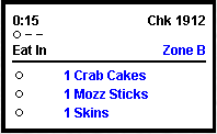 This figure shows a sample image of the standard DOM 2 with order type and zone identifier chit layout