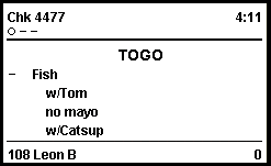 This figure shows a sample image of the chit with order type and item status layout.