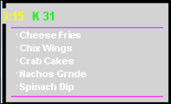 This figure shows a sample image of the SE Barista with check number and timer chit layout.