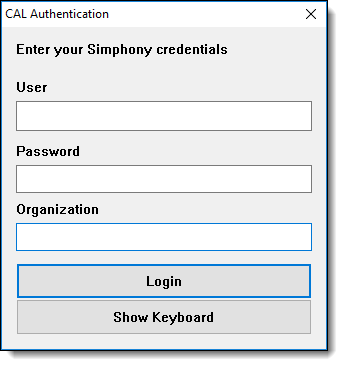 The figure shows the CAL Authentication logon screen.