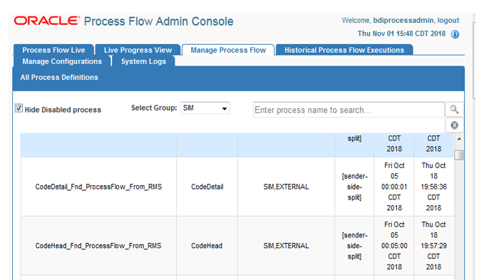 BDI Process Flow Console