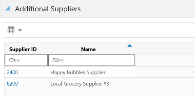 Additional Suppliers Section