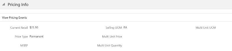 Pricing Info Section