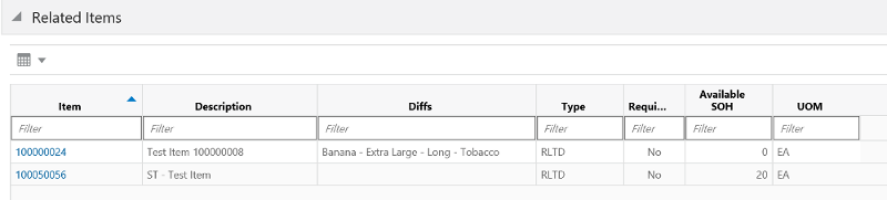 Related Items Section