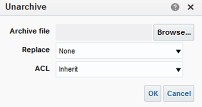 This illustration shows Unarchive dialog box. Here you can browse to the path of the catalog file placed in your local machine and click OK.