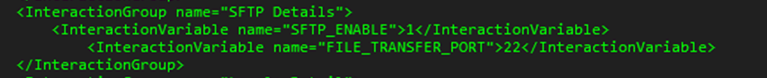 This illustration shows Significance and Expected Value of the InteractionGroup name="SFTP Details".