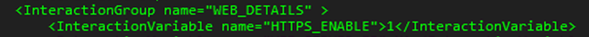 This illustration shows Significance and Expected Value of the HTTPS_ENABLE.