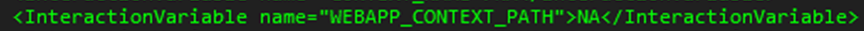 This illustration shows Significance and Expected Value of the WEBAPP_CONTEXT_PATH. Identifies the absolute path of the exploded .ear file on the Web Application Server.