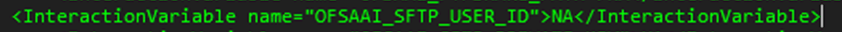 This illustration shows Significance and Expected Value of the OFSAAI_SFTP_USER_ID. Identifies the user who has RWX permissions on the directory identified under the APP_FTPSHARE_PATH parameter.