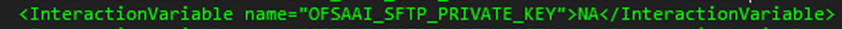 This illustration shows Significance and Expected Value of the OFSAAI_SFTP_ PRIVATE_KEY. Identifies the SFTP private key for OFSAAI.