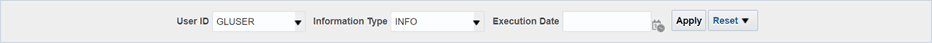 This illustration displays the page level prompts for the Reconciliation Execution Audit Trail Dashboard.