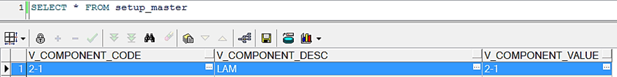 This illustration displays a LAM SetUpMaster table for the corresponding Map ID and Version Number.