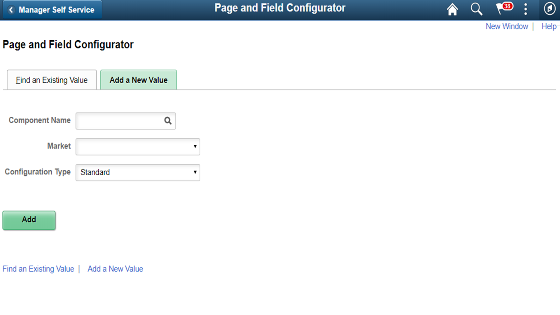 Add new configuration page for page and field configuration