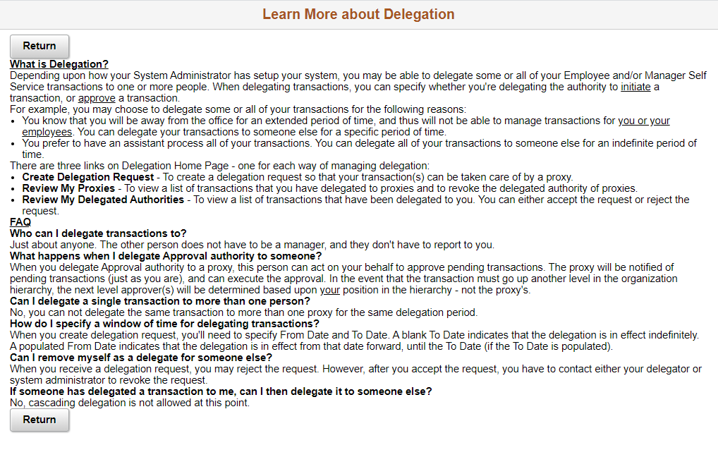 Manage Delegation learn more about delegation