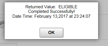 Eligibility Result Page
