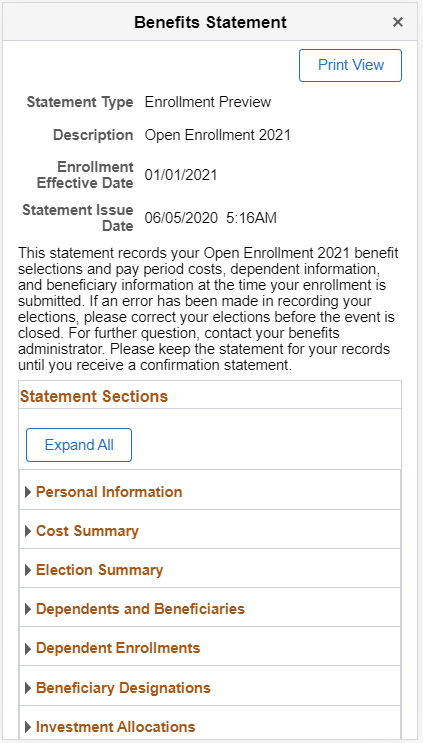 Smartphone_Benefits Statement Enrollment Preview