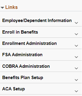 Benefits WorkCenter - Links Group Box