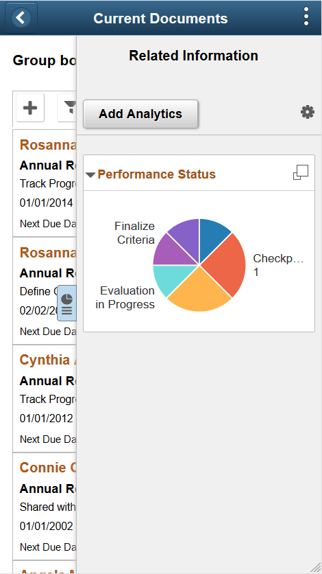 (Smartphone) Supplementary panel for Team Performance
