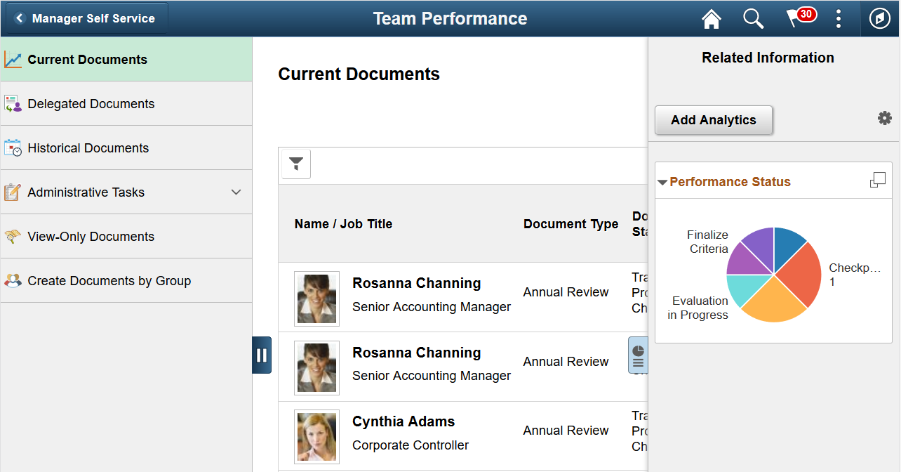 (Tablet) Supplementary panel for Team Performance
