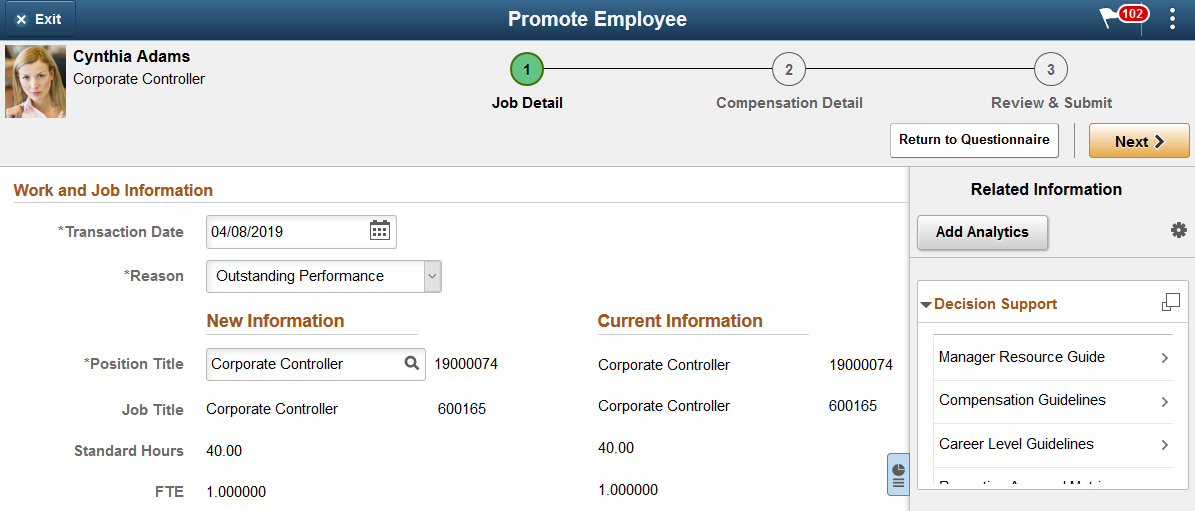 Related content panel in PeopleTools 8.55 and later for non-Questionnaire guided self service pages