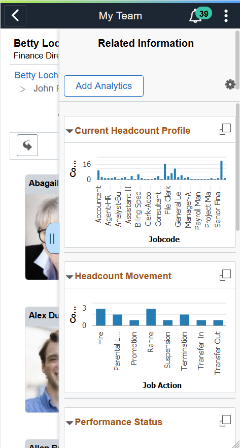 (Smartphone) Supplementary Panel for the My Team pages